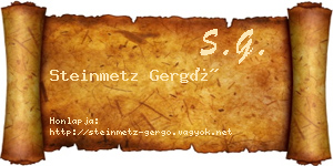 Steinmetz Gergő névjegykártya